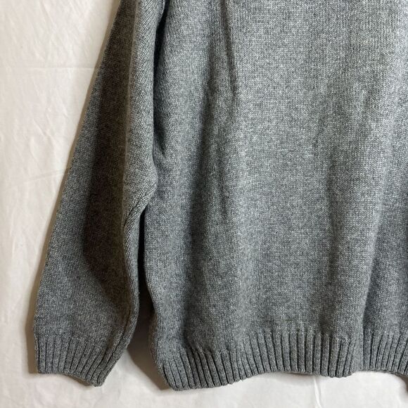 Henry Grethel Men's XL Grey Crewneck Chunky Knit Wool Blend Grandpa Sweater - Picture 9 of 14